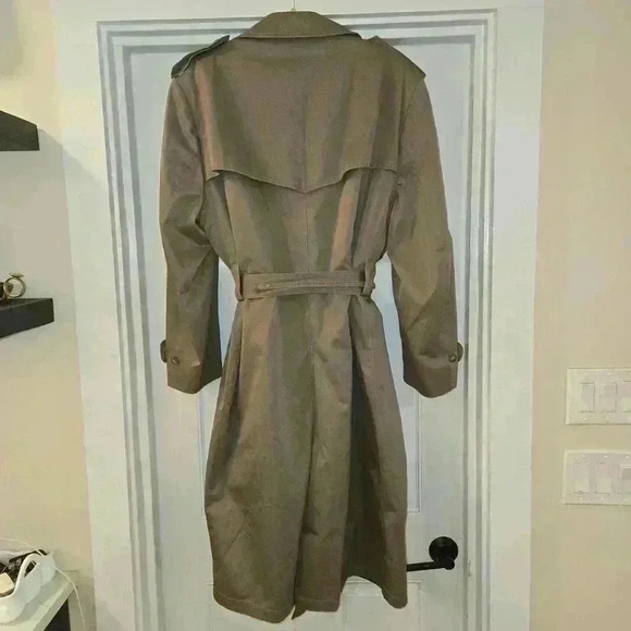 VTG London Fog Towne Double Breasted Winter Zip Out Lining Rain Taupe Size 42R - Picture 2 of 13